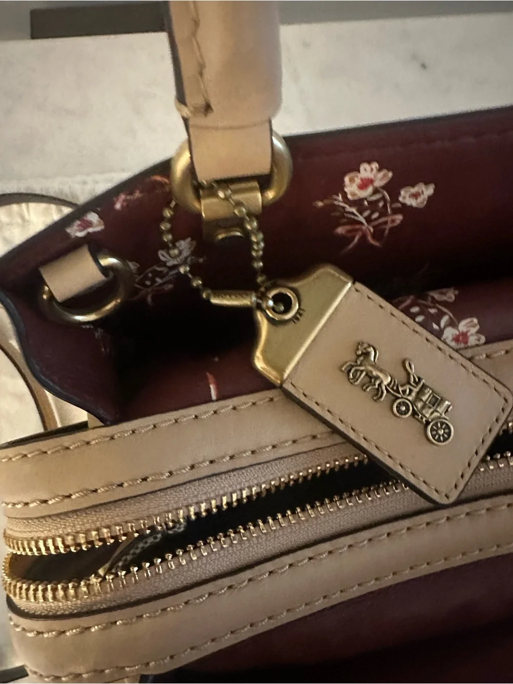 Coach satchel embossed